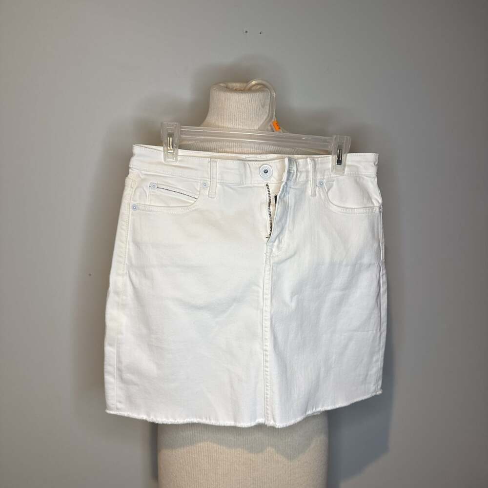Vineyard‎ Vines Women's White Cap Frayed Hemline Logo Denim Jean Mini Skirt